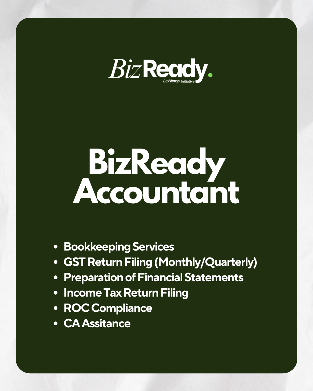 Bookkeeping Services & Annual Filing Compliance (for LLP, Private Limited Company)